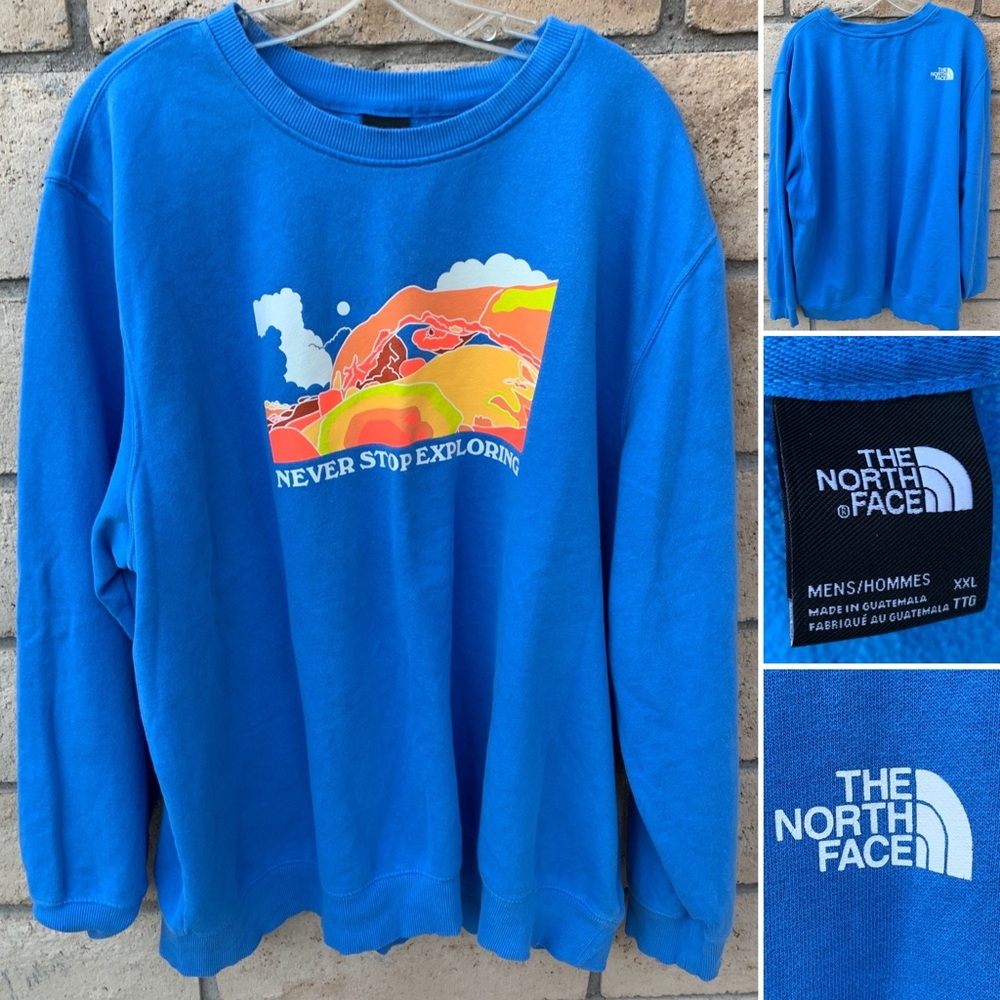 The North Face Never Stop Exploring grqphic sweatshirt sweater mens size XXL 2XL